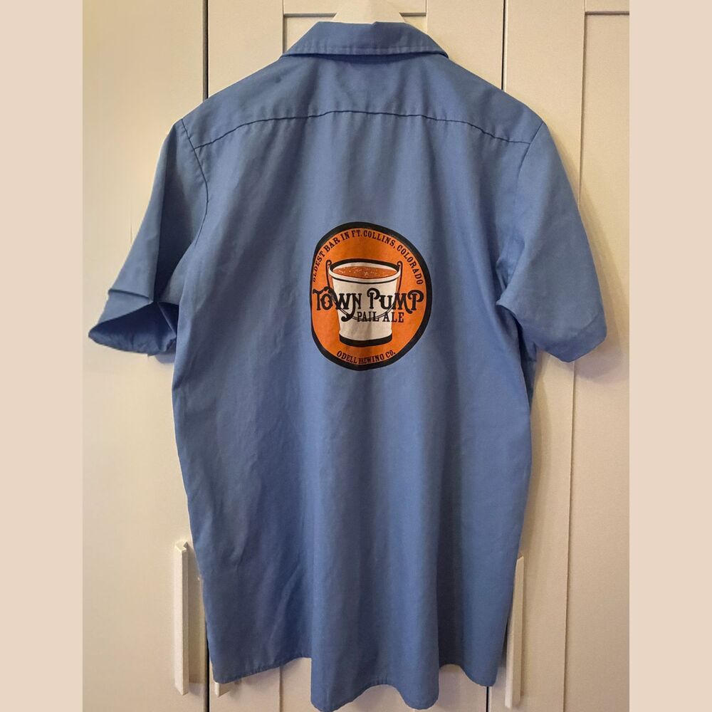Dickies Odell Brewery Pail Ale Blue Work Shirt Blue Collar Style Mens Large - Picture 2 of 5